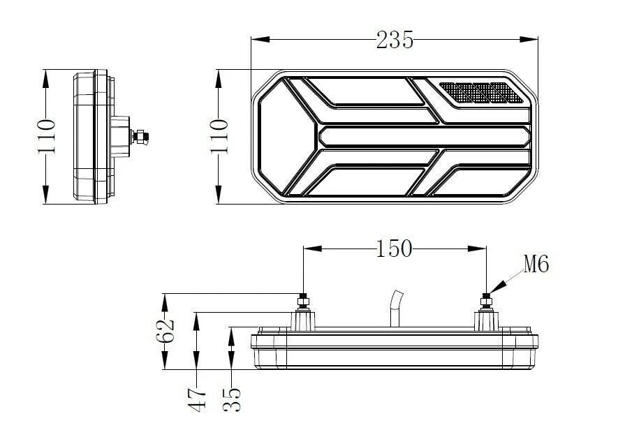 Neon LED Trailer rear lamp cluster (PAIR)