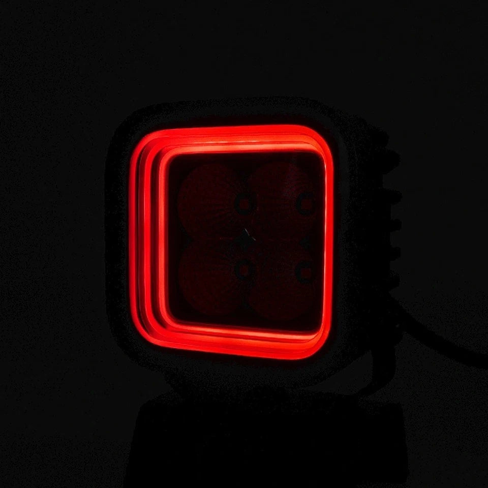 3D LED Amber Red DRL, Powerful work lamp 12v-24v CUBE