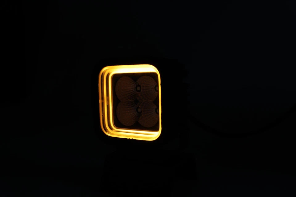 3D LED Amber Red DRL, Powerful work lamp 12v-24v CUBE