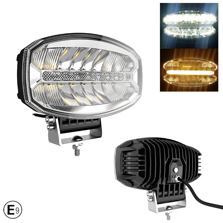 80W LED Headlight Halogen Lamp With Three Functions Neon Neon Effect White-Yellow / Orange 5800lm 12V - 24V E-Mark Item No.: HAL195