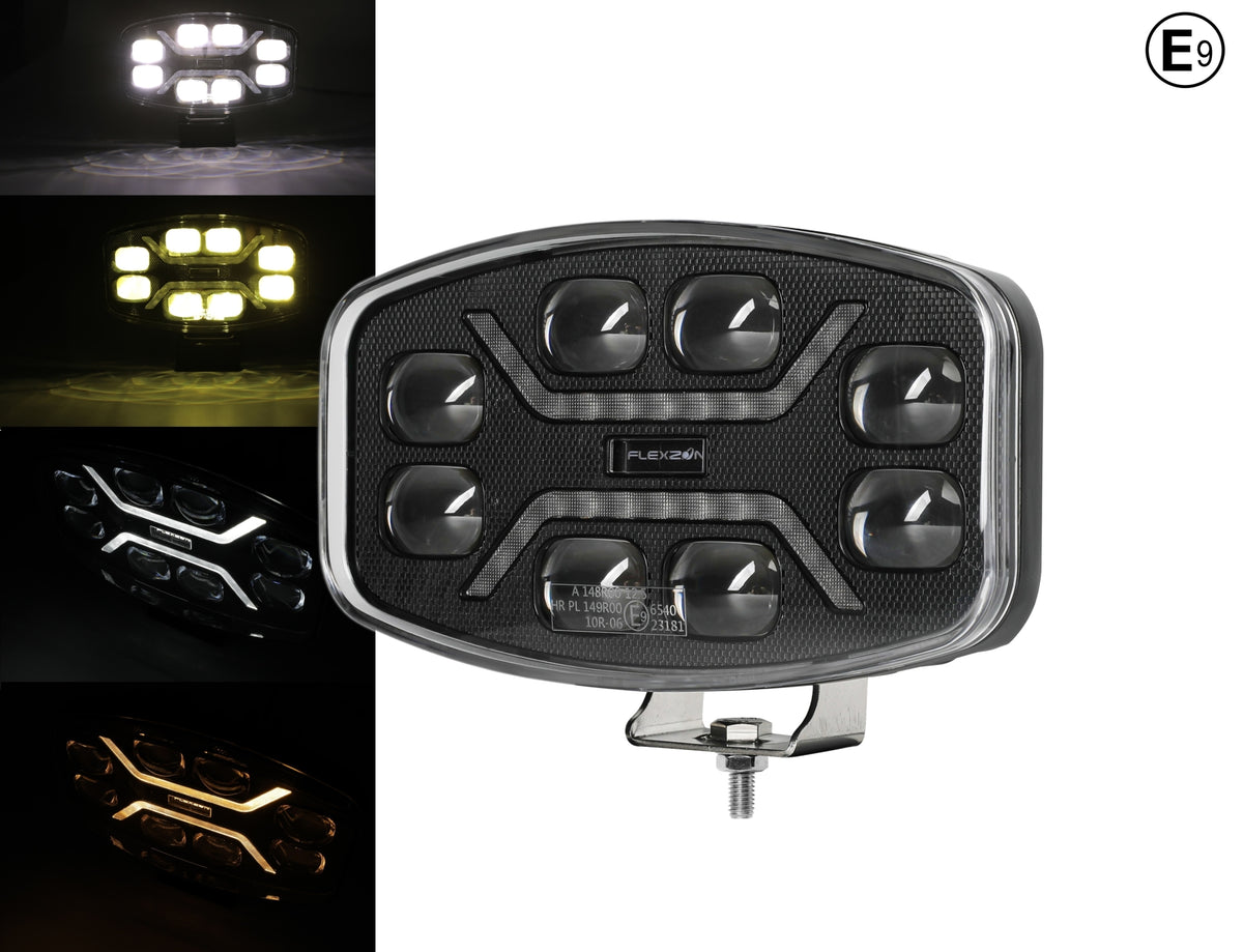 LED Halogen Headlight DRL white/yellow light - 12-24V