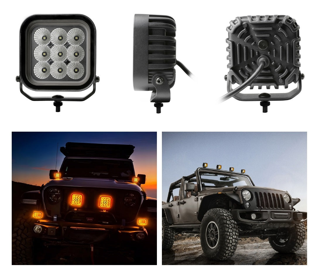 64W LED Halogen White, Diffused light with yellow and red DRL light 12V-24V Art. No.: HAL556