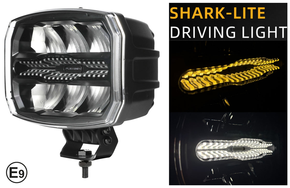 LED combined halogen Flexzon 12–24V, 175W, 11000 lm, orange/white DRL and emergency flash light with 4 modes