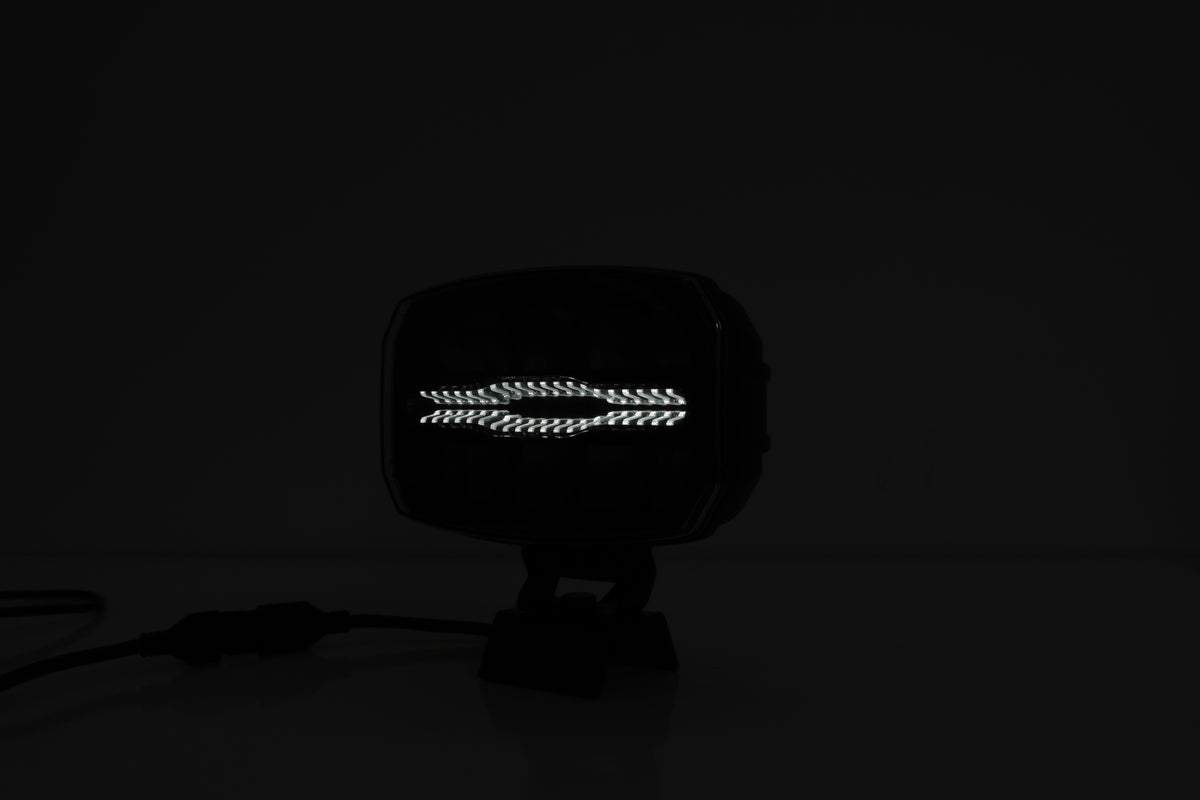 LED combined halogen Flexzon 12–24V, 175W, 11000 lm, orange/white DRL and emergency flash light with 4 modes