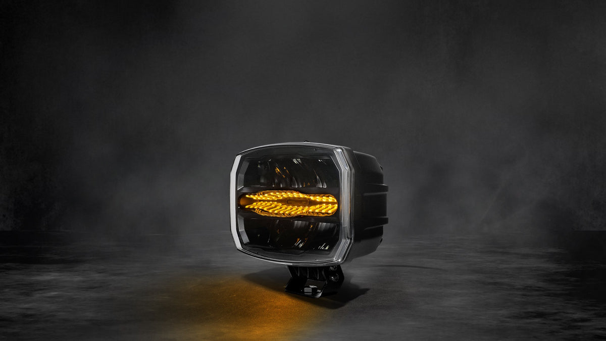 LED combined halogen Flexzon 12–24V, 175W, 11000 lm, orange/white DRL and emergency flash light with 4 modes