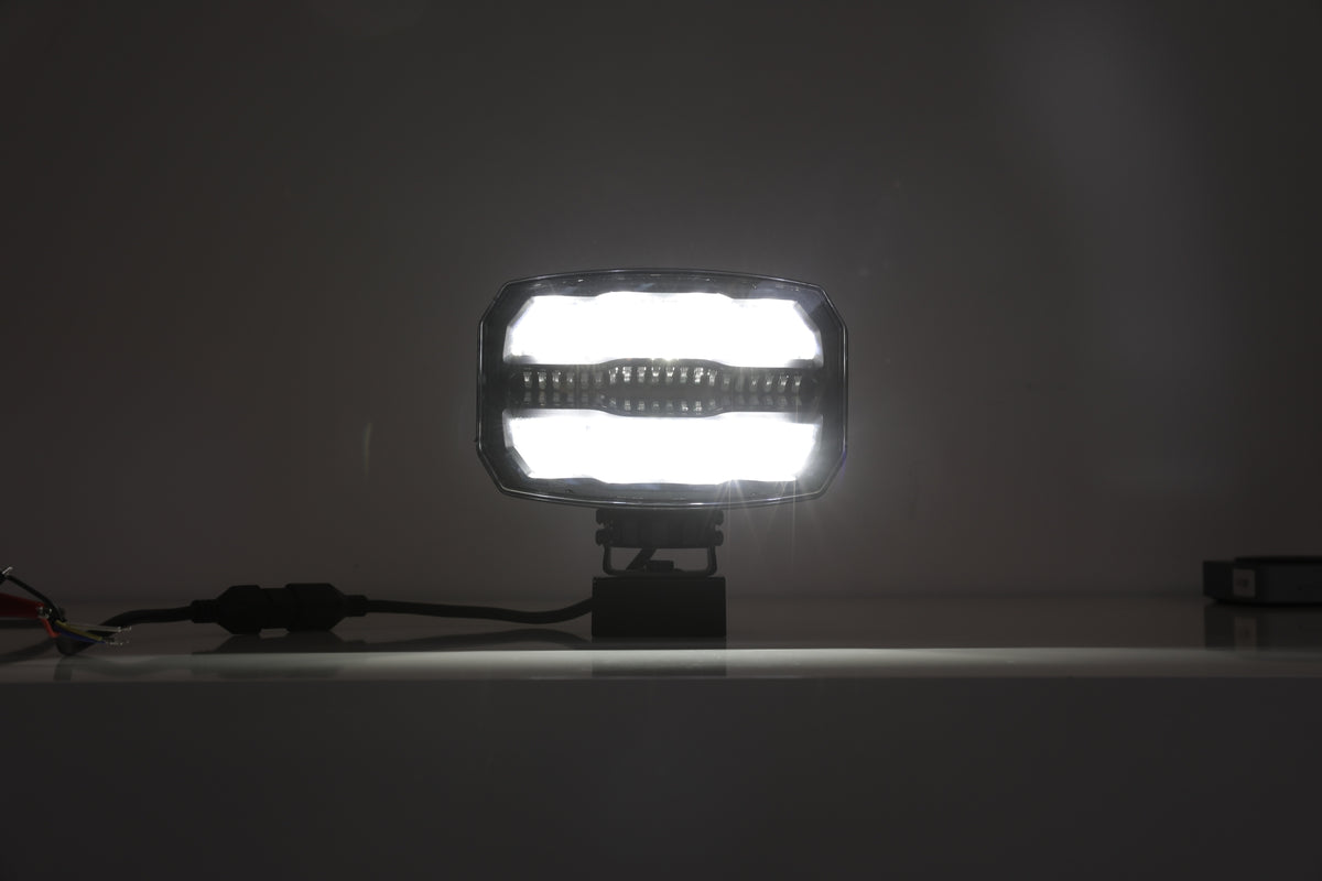 LED combined halogen Flexzon 12–24V, 175W, 11000 lm, orange/white DRL and emergency flash light with 4 modes