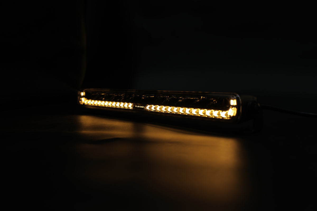 LED Bar Flexzon SHARK-LITE BOOST 47 cm, 125W, 11000 lm, white/orange DRL, emergency flash light with 4 modes