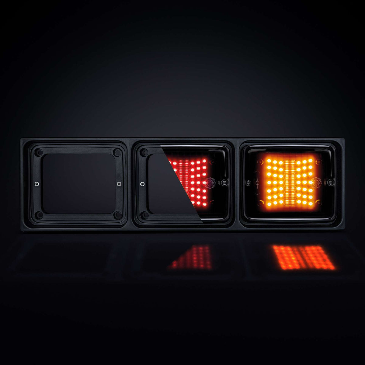 IZE LED FRAME 3XSQUARE Fits: IZE LED / FOR9T series square tail lights  SKU: 800638