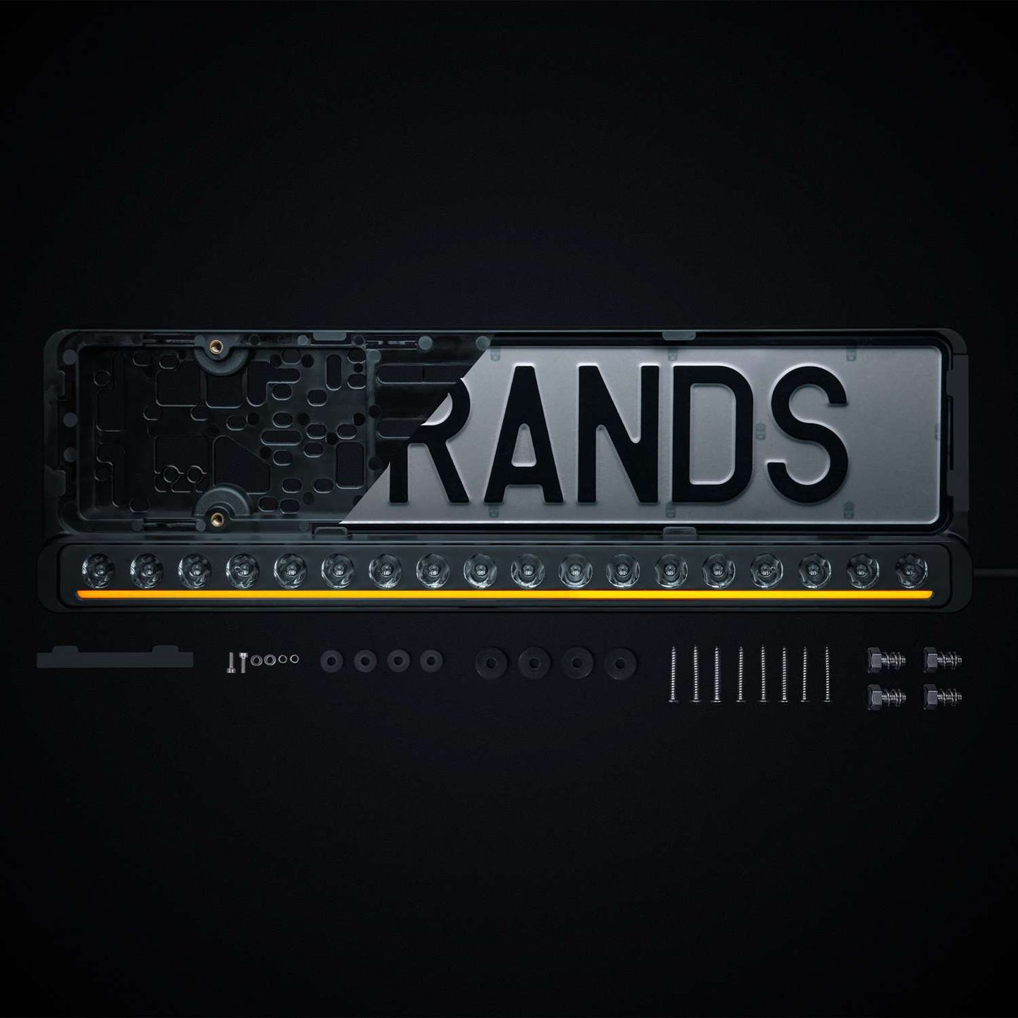 STRANDS. NUUK D-LINE LED BAR WITH DRL AND NUMBER PLATE HOLDER