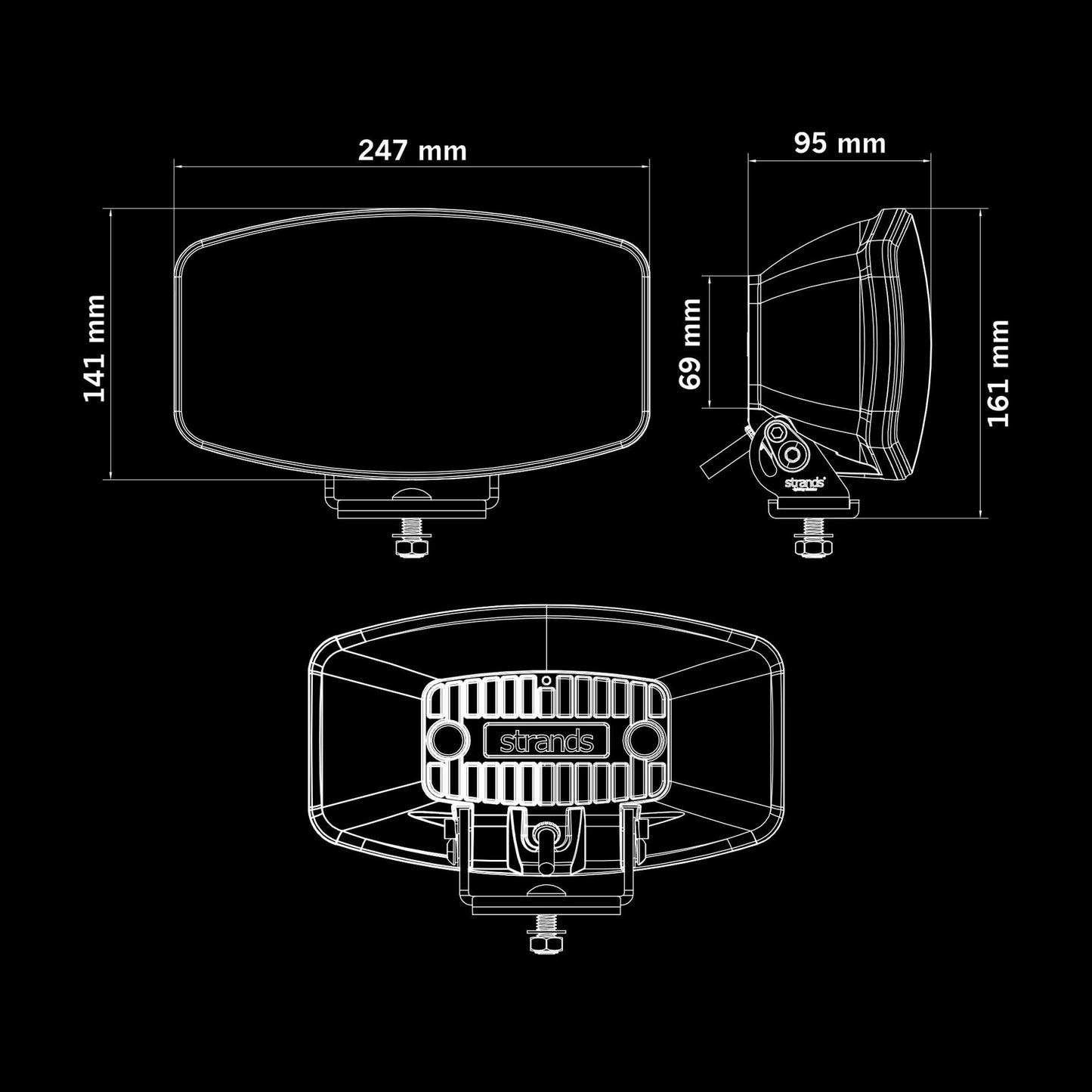 IZE LED OG DRIVING LIGHT OVAL Warm White / Amber pos. | 2.5m Cable