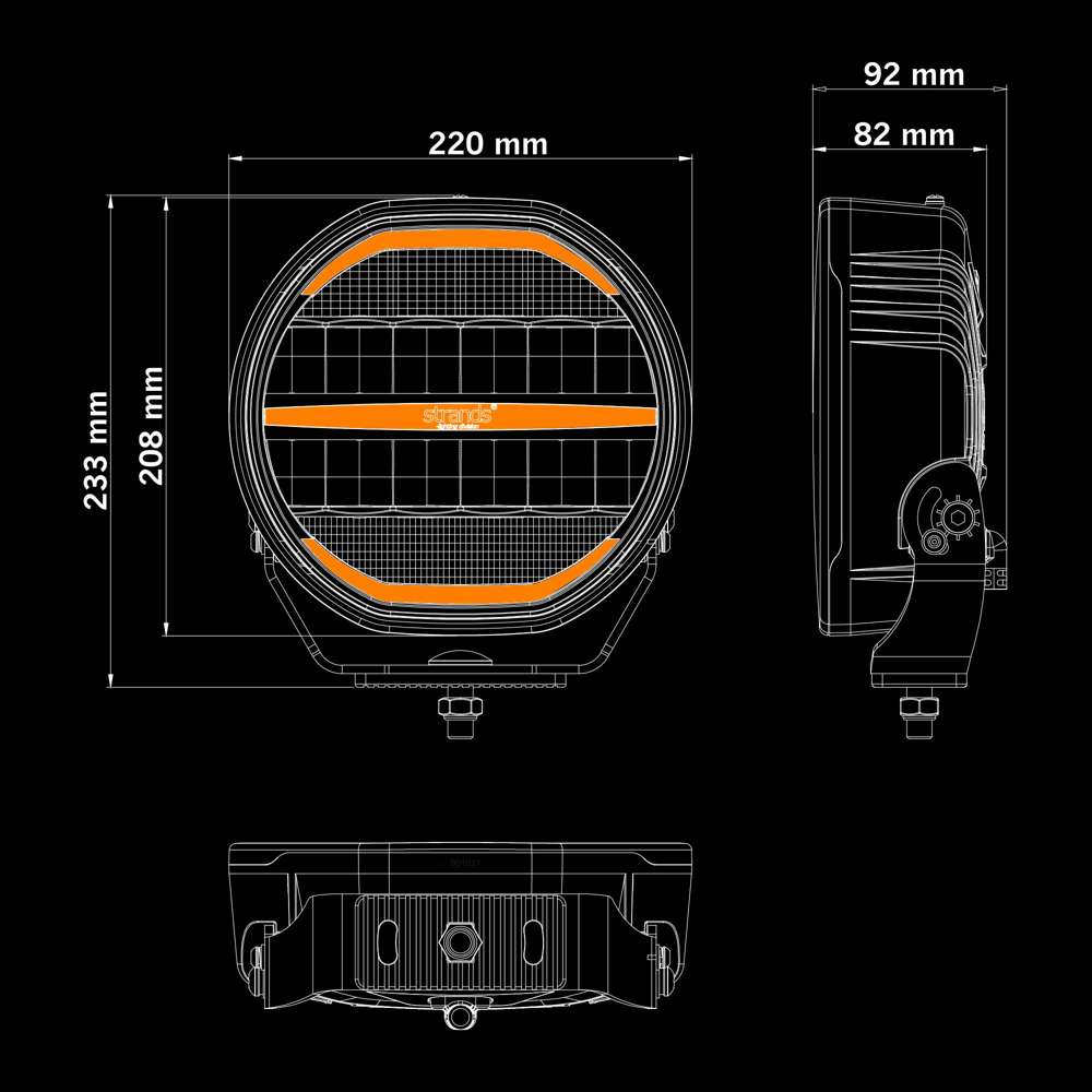 NUUK D-LINE DRIVING LIGHT 9" White / Amber Pos. | 2.5m Cable | Xperience Mode  SKU: 901021