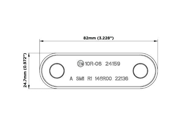 CLEAR Smoked Flush Fit Marker Lamp with Light Guide Technology – Part No.: 1001-6000-C – 0.5m Cable