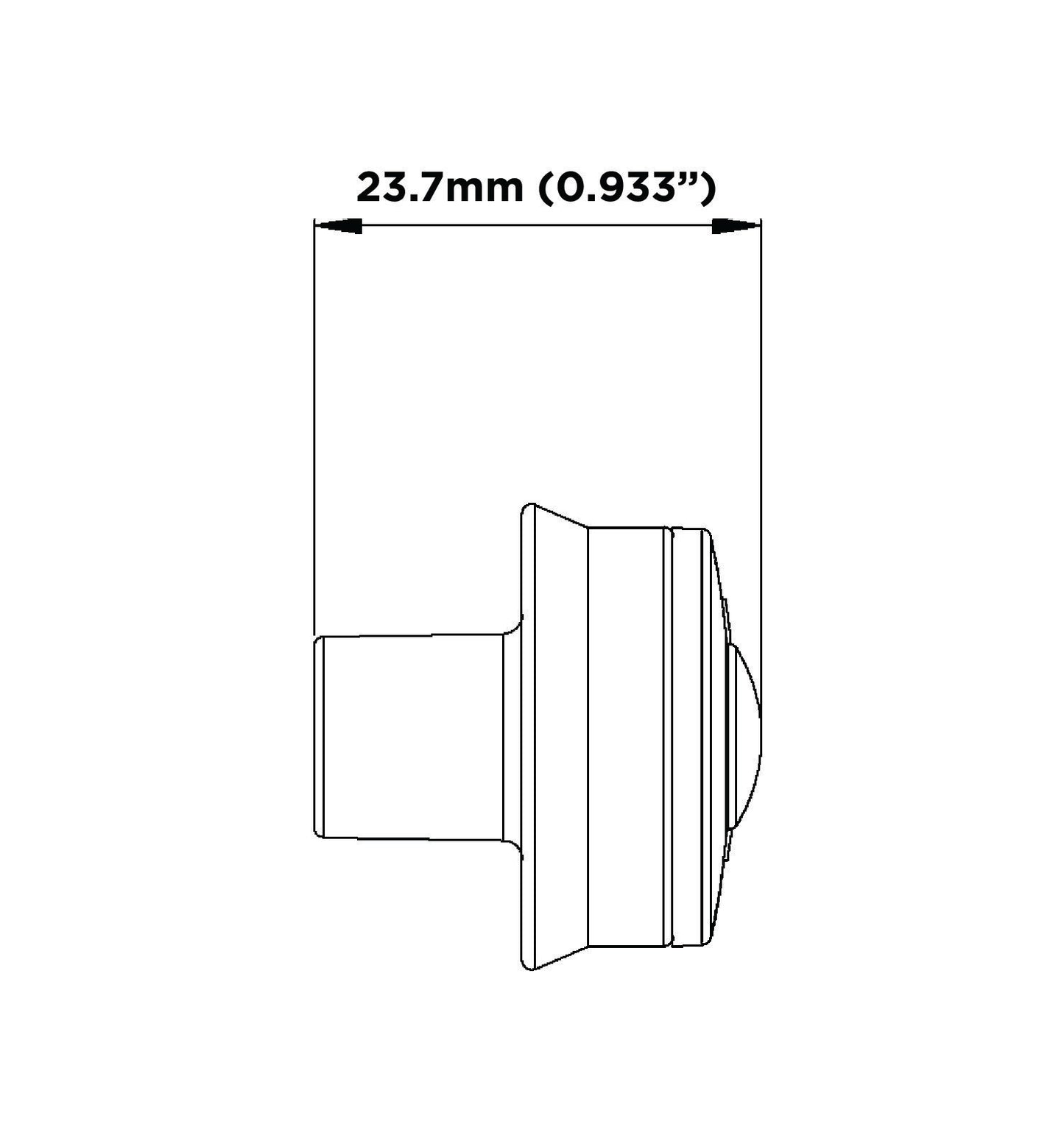 CLEAR Smoked Flush Fit Marker Lamp with Light Guide Technology – Part No.: 1001-6000-C – 0.5m Cable