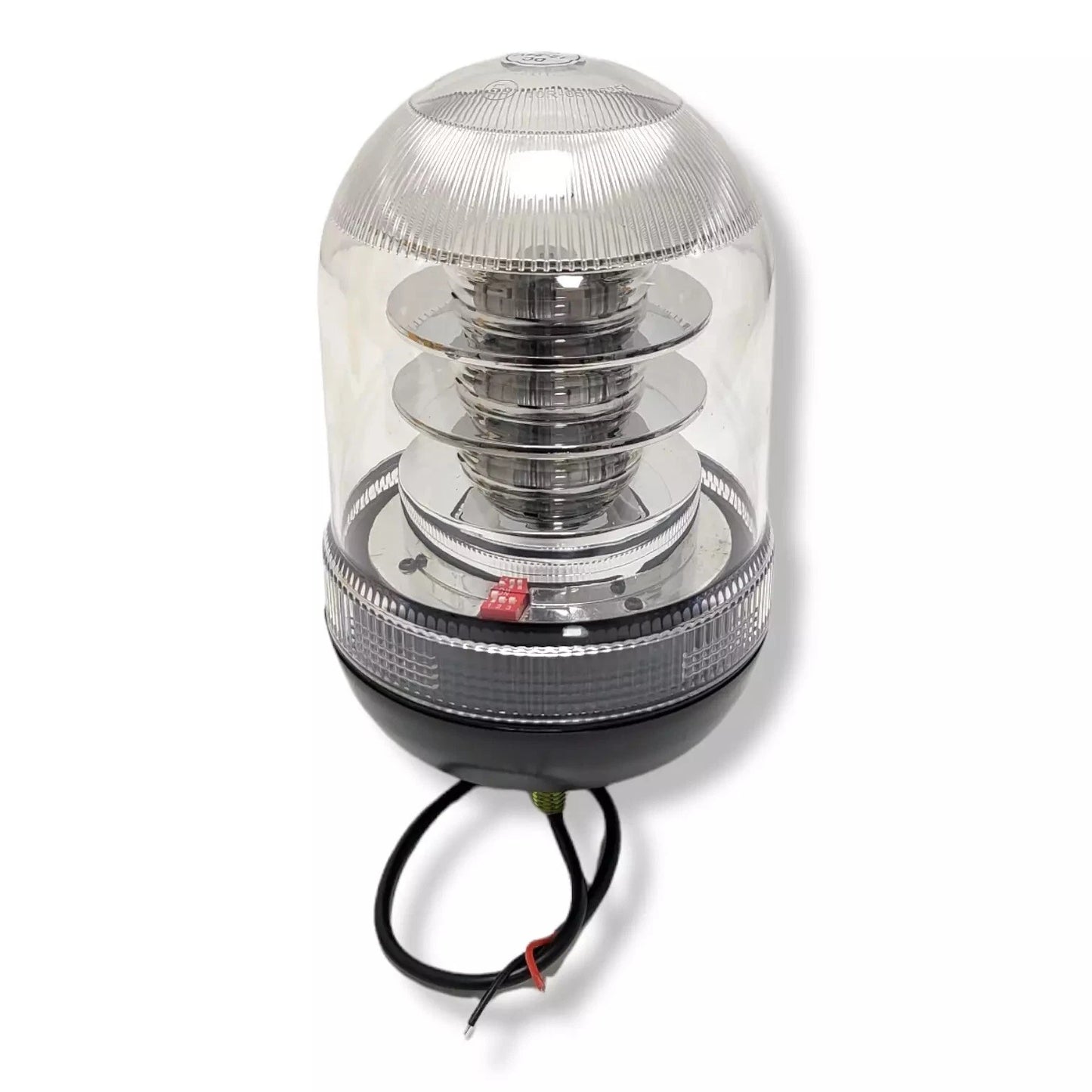 CLEAR LENS AMBER BEACON SINGLE BOLT 12V-24V