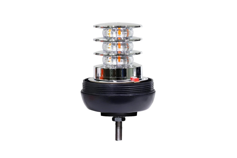 CLEAR LENS AMBER BEACON SINGLE BOLT 12V-24V