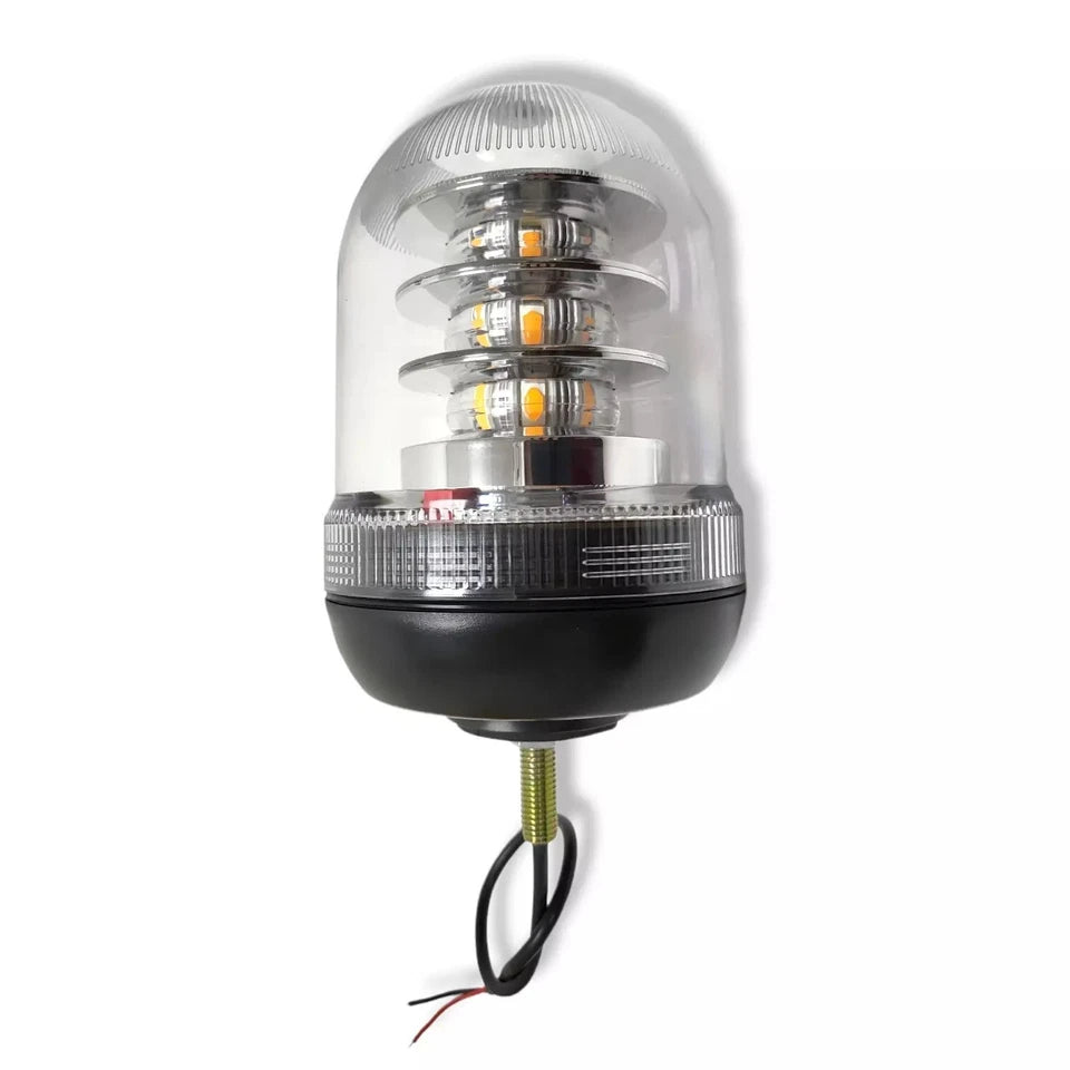 CLEAR LENS AMBER BEACON SINGLE BOLT 12V-24V