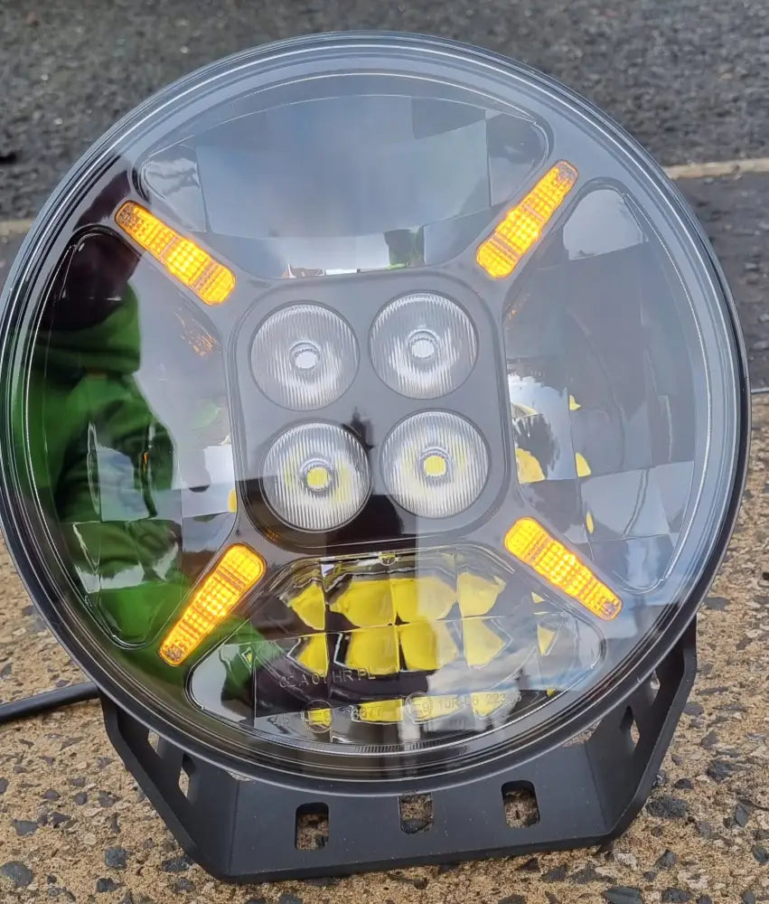 HGV Auto. CROSS HAIR NINE. 9’’ Round Full LED Spot Lamp Amber/White DRL 12,000lumen Driving Light