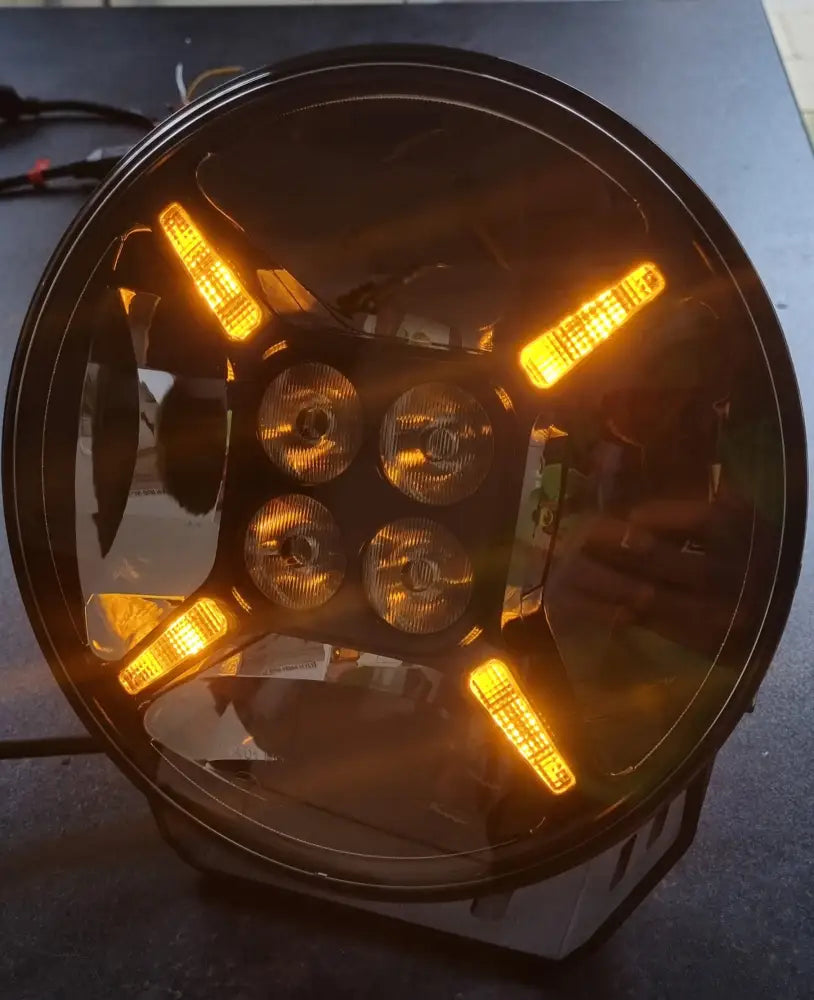 HGV Auto. CROSS HAIR NINE. 9’’ Round Full LED Spot Lamp Amber/White DRL 12,000lumen Driving Light