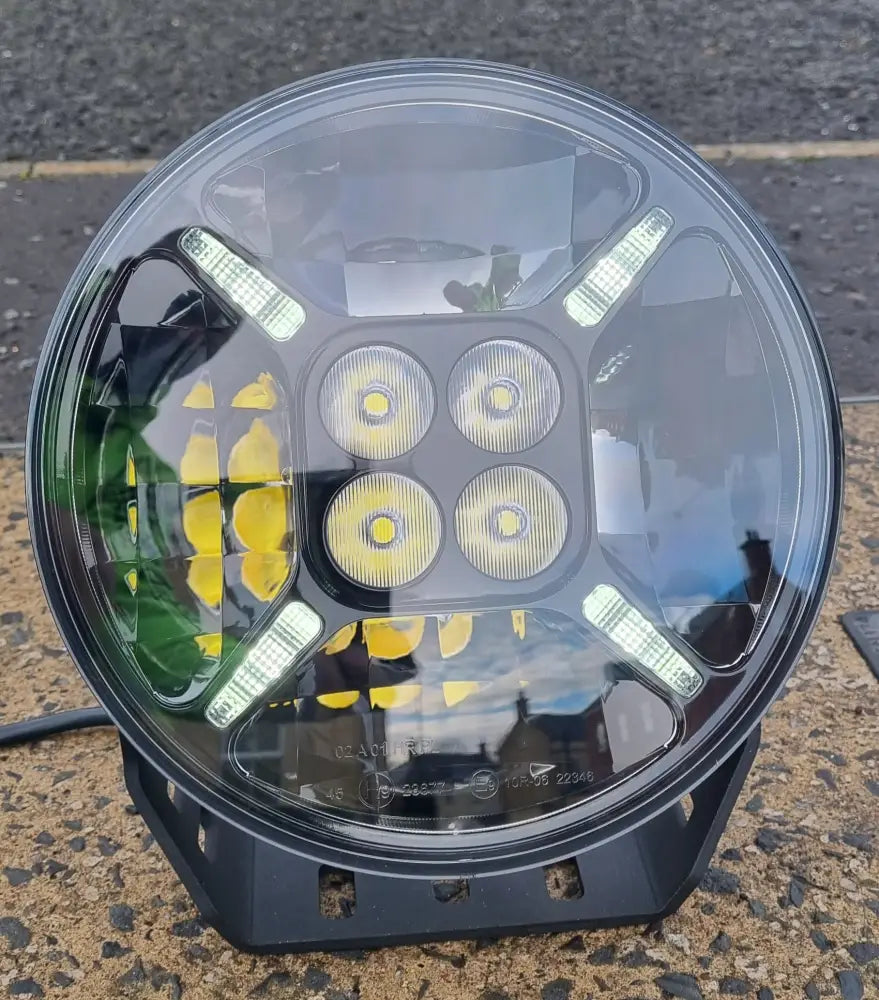 HGV Auto. CROSS HAIR NINE. 9’’ Round Full LED Spot Lamp Amber/White DRL 12,000lumen Driving Light