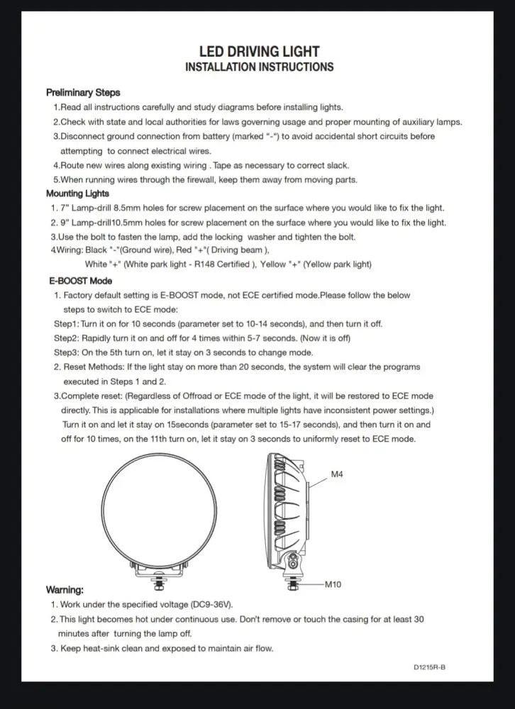 HGV Auto. CROSSFIRE. 9’’ Round LED Driving Lamp. 14500 Lumens. DYNAMIC POWER UP FUNCTION Driving Light