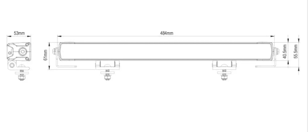 HGV Auto. GRAFTER. 20’’ Slim Lightbar with Amber Strobe 11,000 Lumen Lightbars