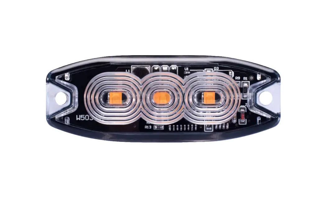 HGV Auto. SURFACE MOUNT STROBE Amber. 3 LED & 6 LED Option 3 LED Strobe