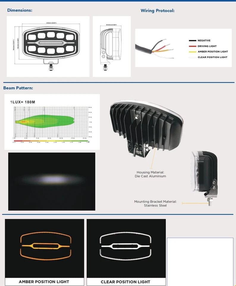 9" Oval Dynamic White Amber DRL 10v-30v