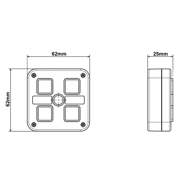 12V/24VDC Multi Purpose 4 Way Switch Panel