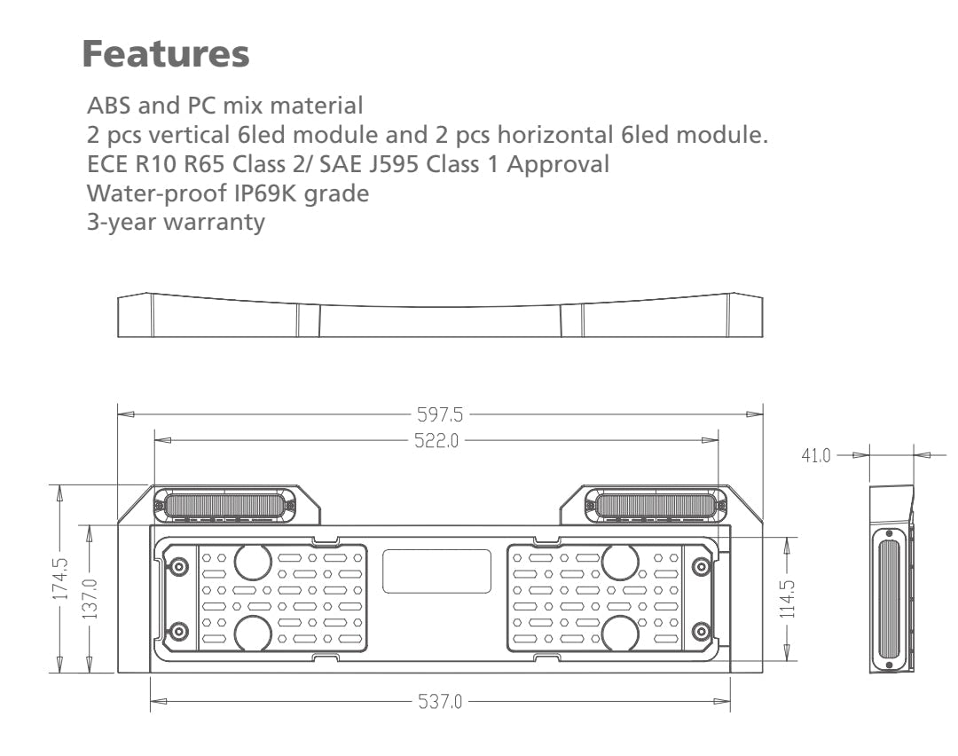 HGV Auto ESCORT Strobe Light Number Plate Holder