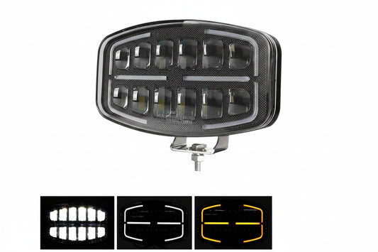 EDGE LED Halogen Headlight DRL white/yellow light - 12-24V