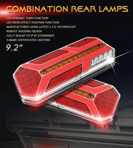 Neon LED Trailer rear lamp cluster (PAIR)