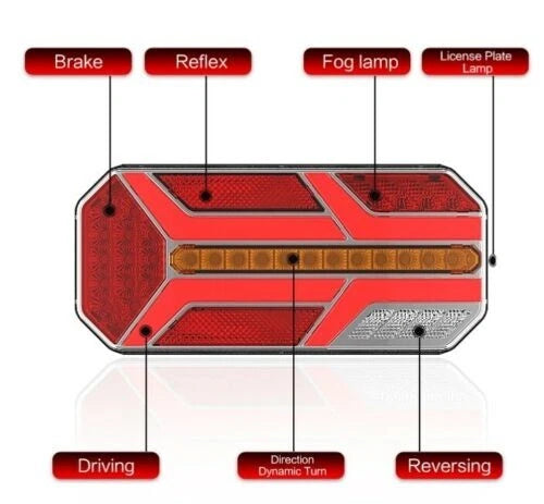Neon LED Trailer rear lamp cluster (PAIR)