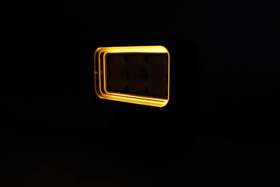 3D LED Amber Red DRL, Powerful work lamp 12v-24v OBLONG