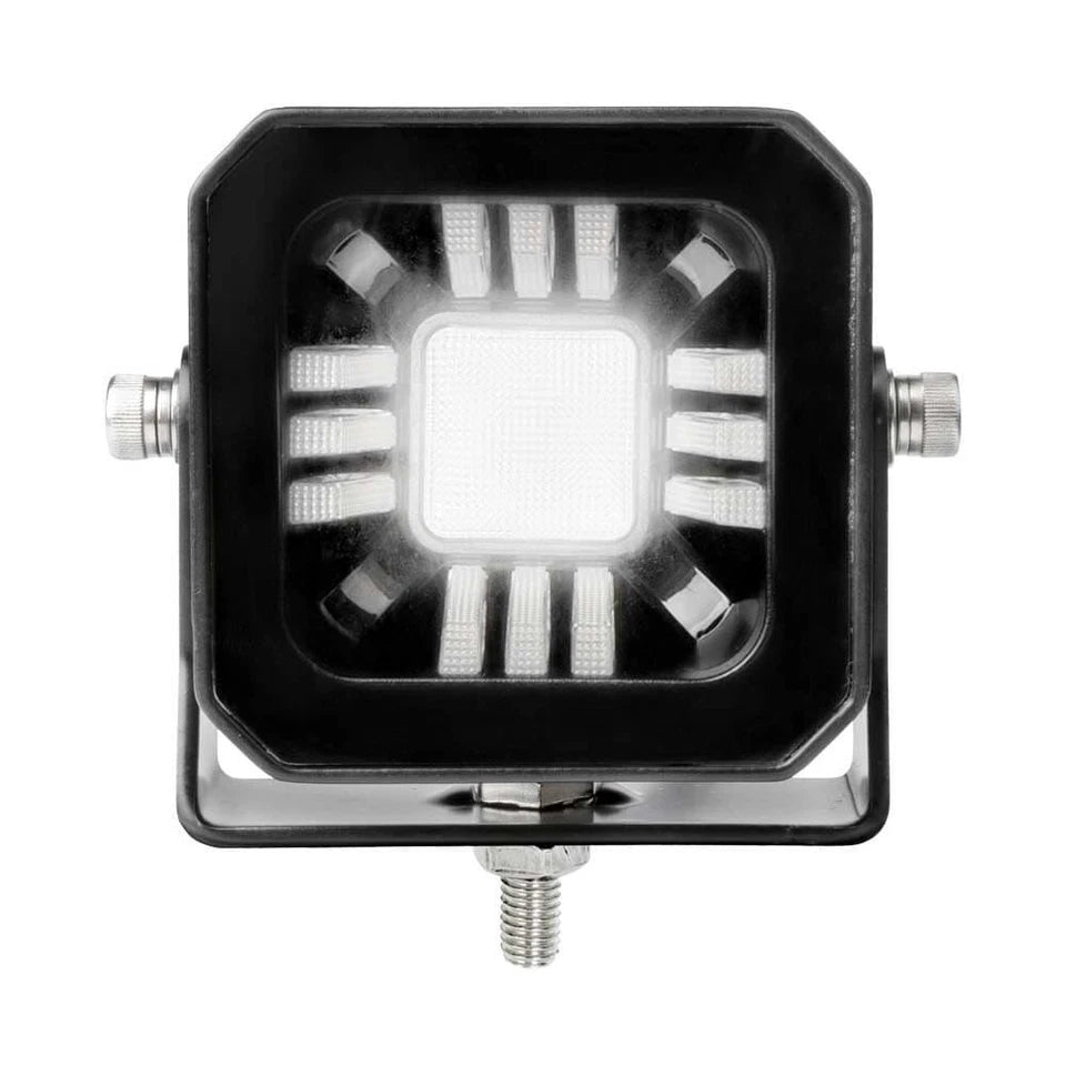 3D CUBE DESIGN COMPACT WORK LAMP RED / AMBER DRL