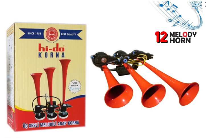 Hi-do 24 Volt Musical Melody Air Horn - 12 x melodies including Baby Shark