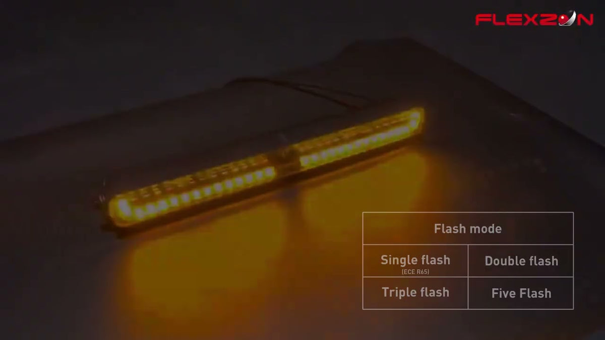 LED Bar Flexzon SHARK-LITE BOOST 47 cm, 125W, 11000 lm, white/orange DRL, emergency flash light with 4 modes