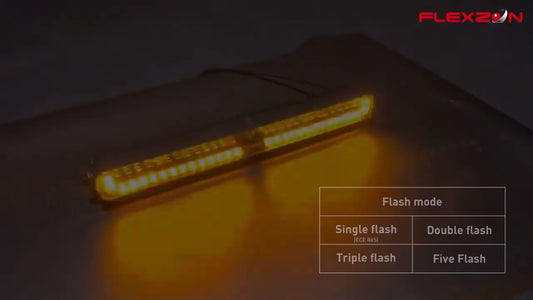 LED Bar Flexzon SHARK-LITE BOOST 47 cm, 125W, 11000 lm, white/orange DRL, emergency flash light with 4 modes